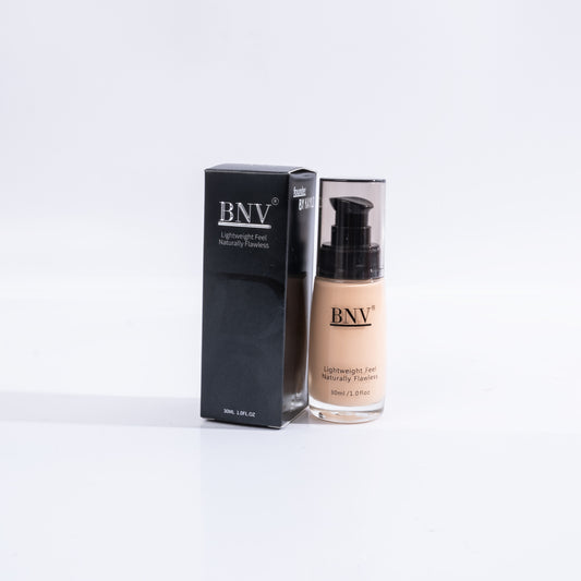 BNV Flawless Finish Foundation with 5 colors, Lightweight & Medium Coverage, Semi-Matte Finish, Light I