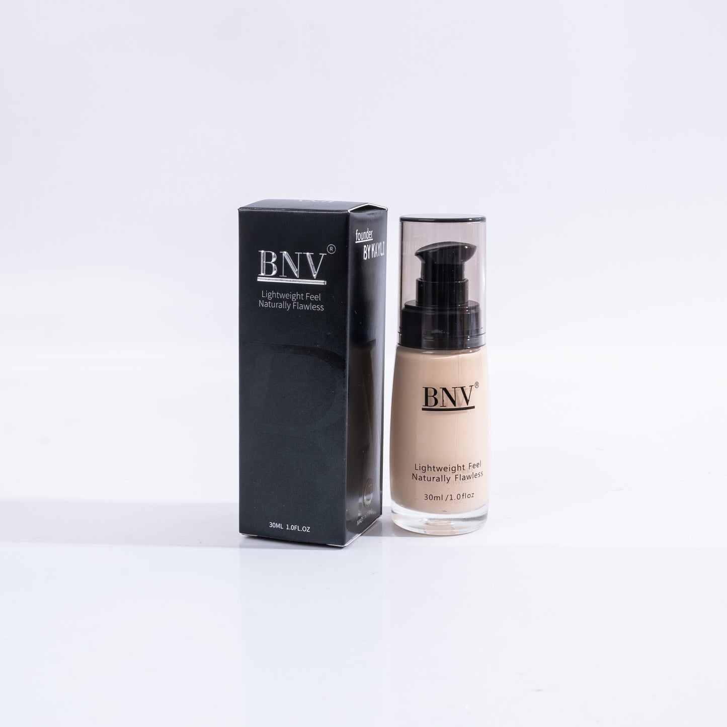 BNV Flawless Finish Foundation with 5 colors, Lightweight & Medium Coverage, Semi-Matte Finish, Light I